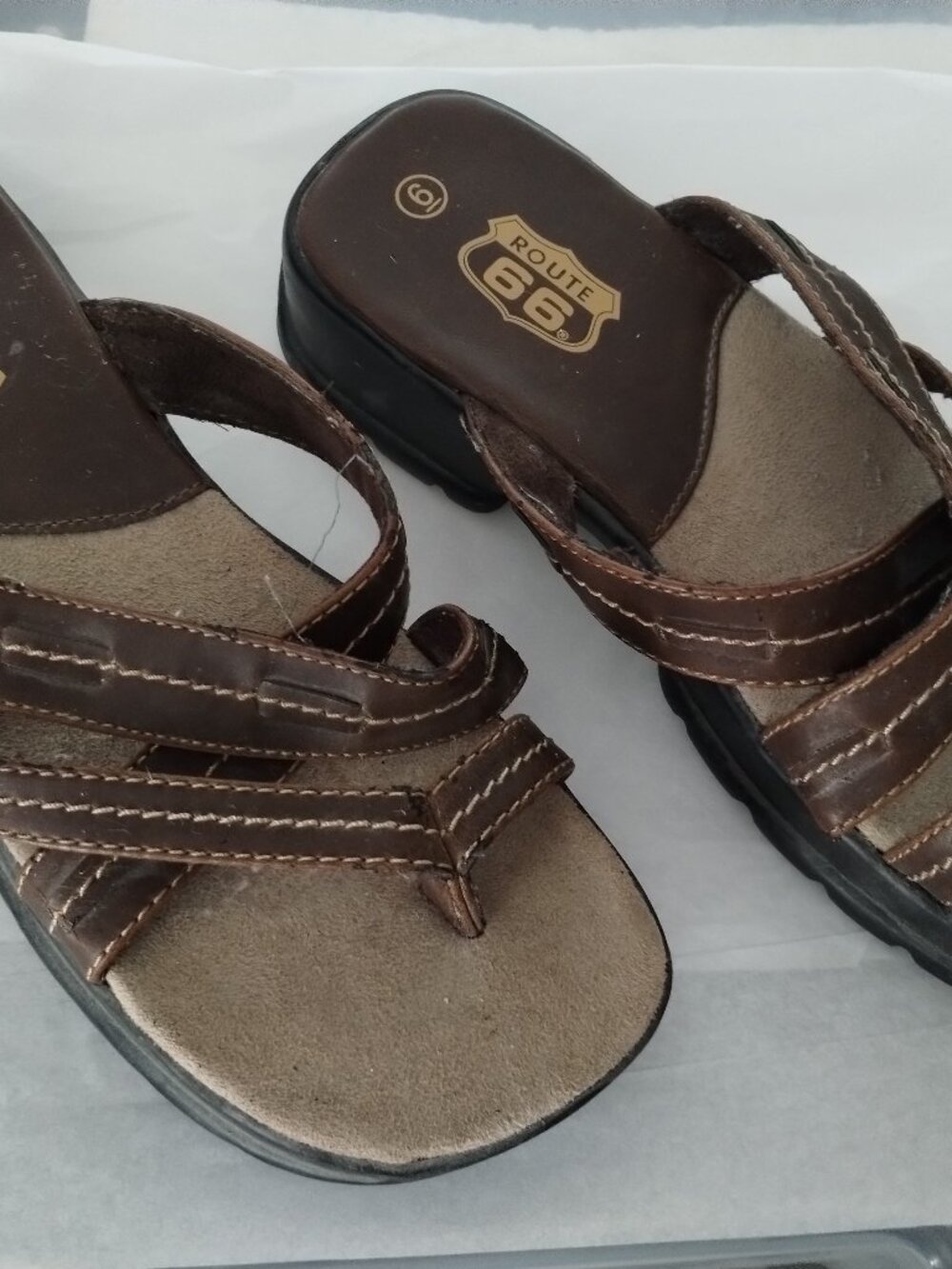 Route 66 brown sandals,size 6,new